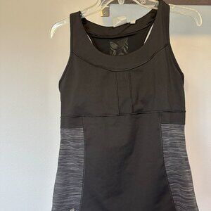 Athleta Tank Top with Built-In Bra - black with grey- XL
